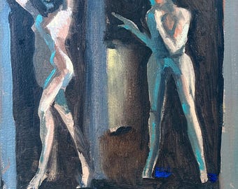 David M. Starrett, figurative Oil Painting, Mid Century Modern Art