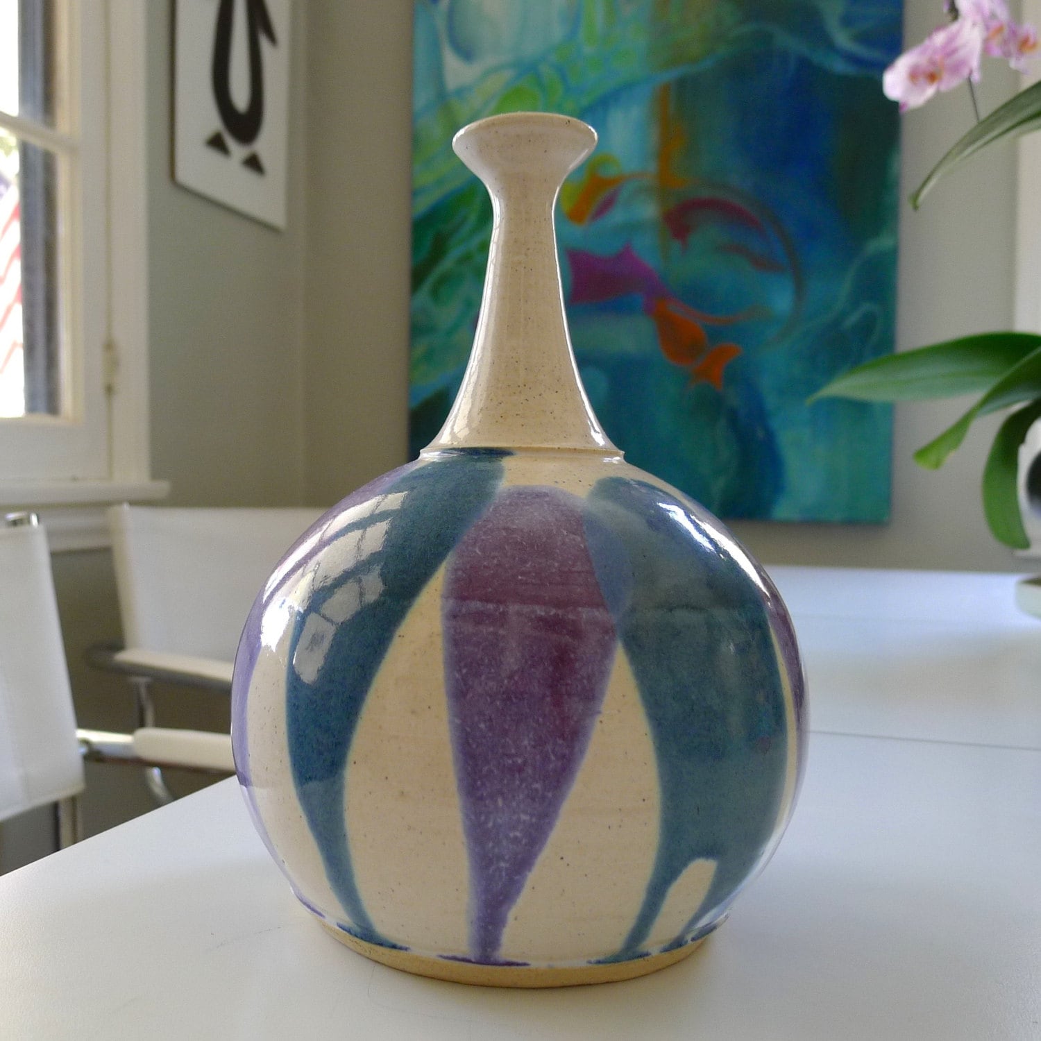 Mid Century Modern Studio Art Pottery Vase Weedpot, Signed Marcus - Etsy