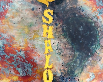 Vintage Jack Hanson, brutalist, torch cut shalom sign, MCM