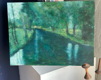 Katharine B. Bergstrom Catriona 1937-2024 Oil painting "Silent Green"