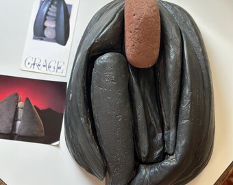 Mid Century Modern anthropomorphic ceramic sculpture by Grace Songolo