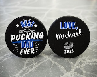 hockeypuck die het beste pukkelt ooit | Grappig cadeau voor papa hockey | Gepersonaliseerde hockeypuck | Cadeau hockeycoach | Cadeau hockeyteam | Vaderdag