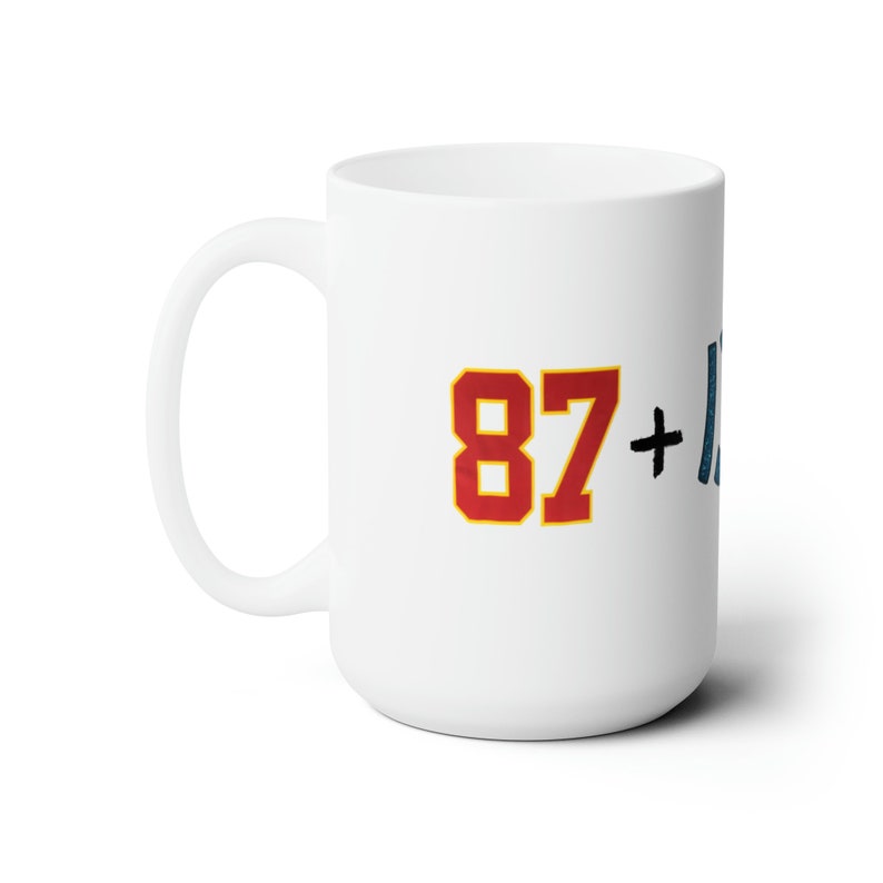 Travis + Taylor Love Story Mug 15oz | Eras Mug | Gift | Swiftie Mug | Swift | Chiefs | Taylor Fan Mug image 1