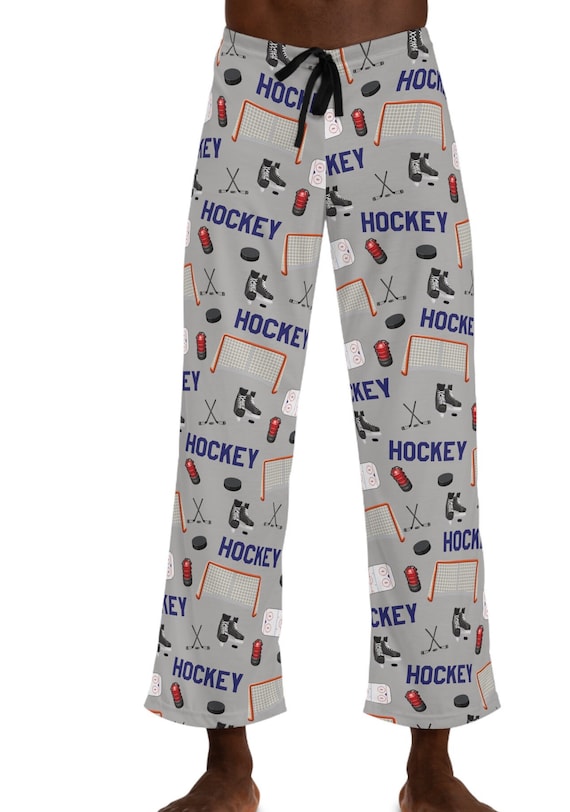 Hockey Themed Pajama Pants Lounge Pants Sports Hockey Lover Gift Etsy
