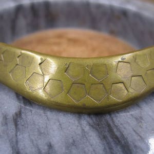 A very stylish curvy brass hammered narrow cuff image 3