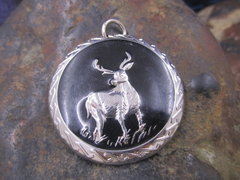 Silver tone deer Pendant image 3