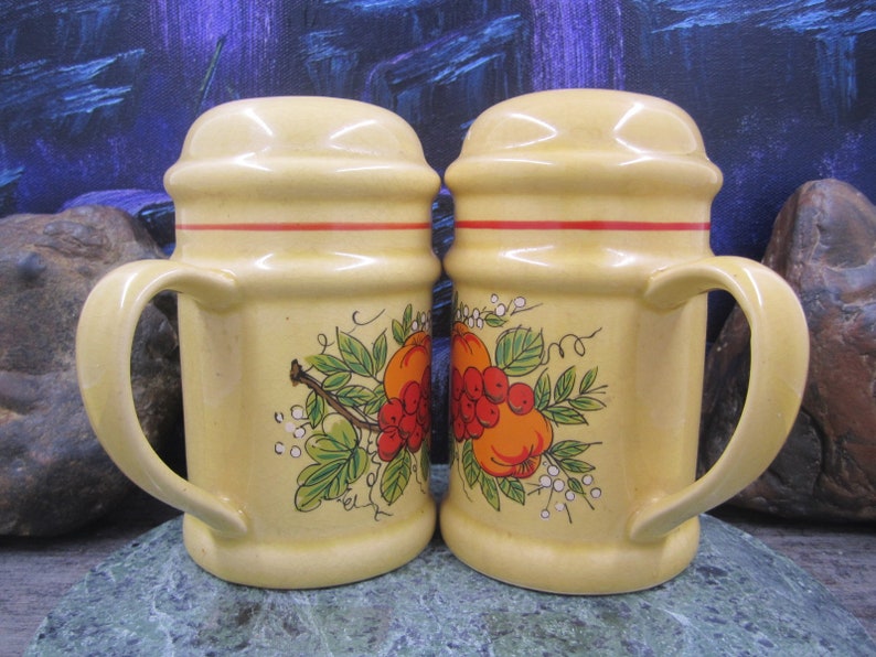 Large country style salt and pepper shakers