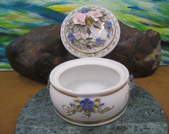 Hand made in Russia , Fenix Porcelain Round container