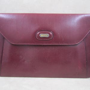 Passeport en cuir bourguignon Bally /voyage grand portefeuille en cuir