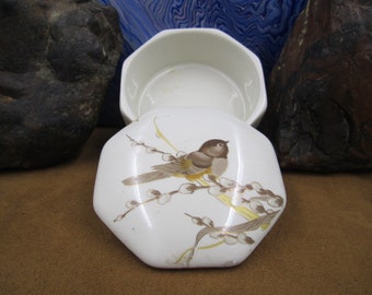 Otagiri Porcelain Sparrow Trinket Vanity  Box