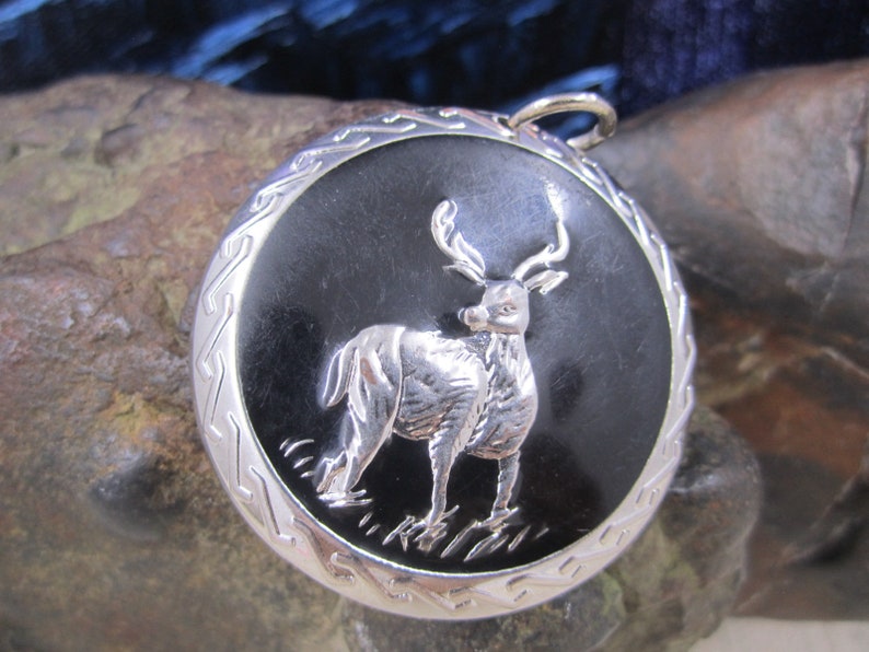 Silver tone deer Pendant image 1