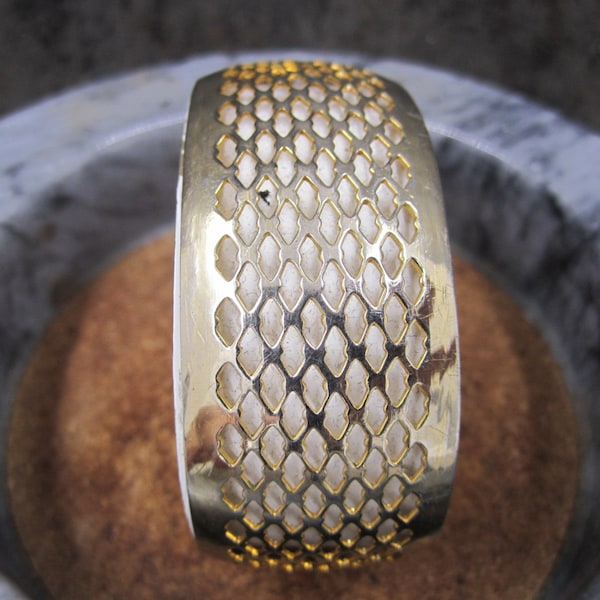 Jewels by Julio gold tone wide cuff mesh bracelet