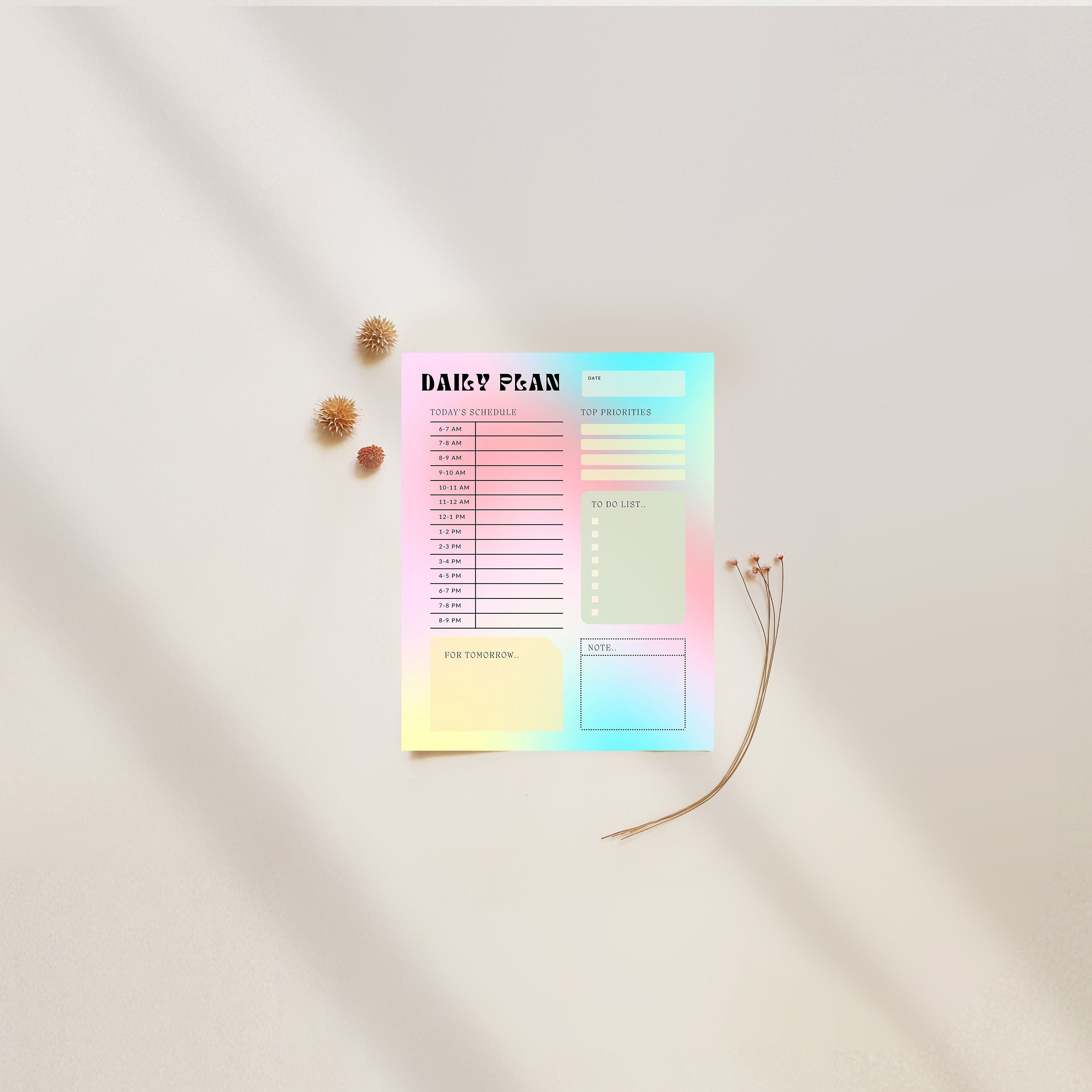 One Page Daily Printable Planner Sheet Printable Daily Retro - Etsy