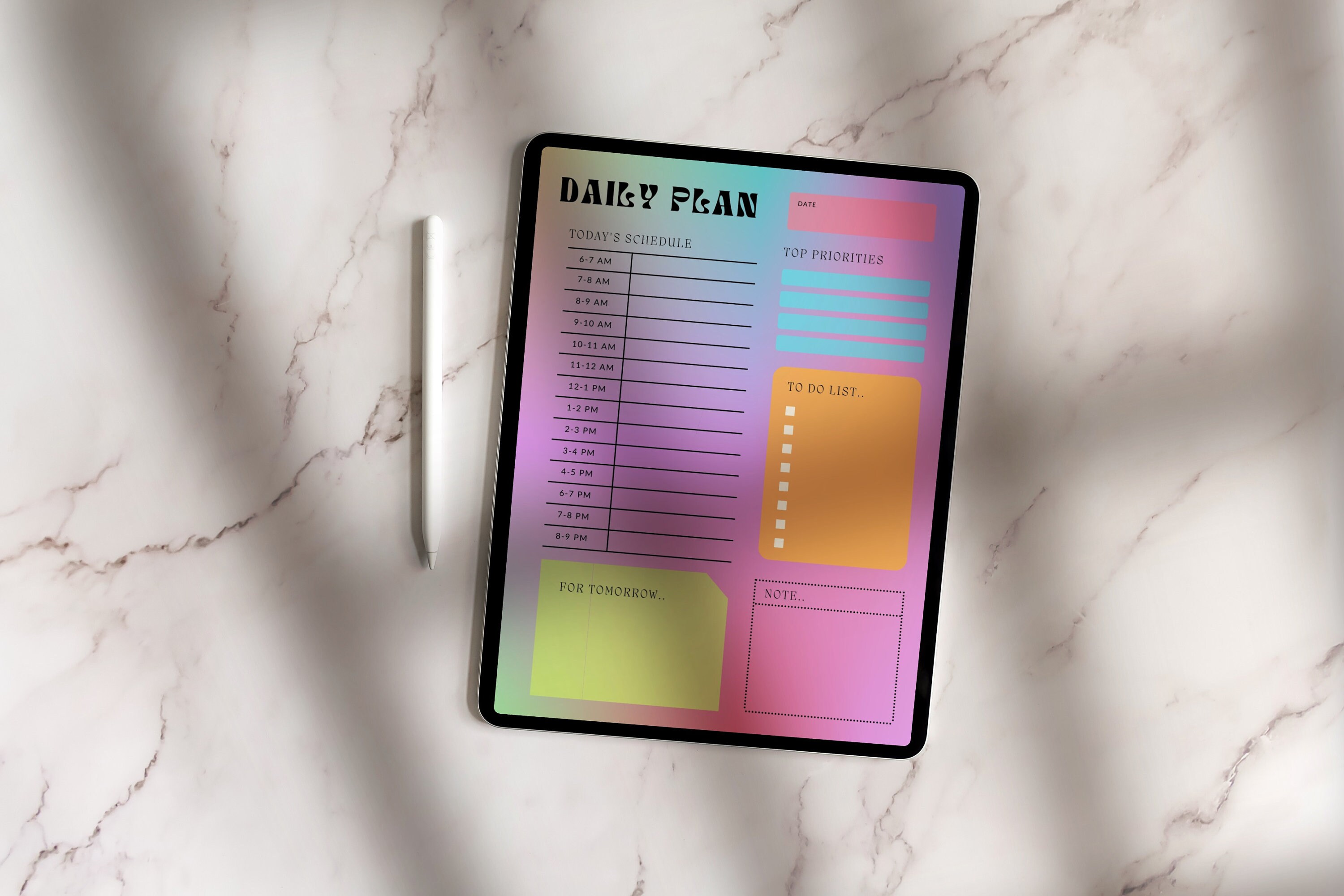 One page daily planner sheet for goodnotes printable daily etsy