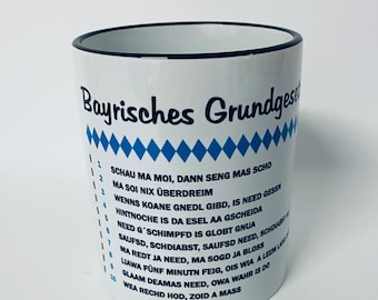 Cup "Bavarian Basic Law" Coffee, Tea, Mug, Lustig, Bayerisch, Bavaria, State, Basic Law, Outdoor, Camping