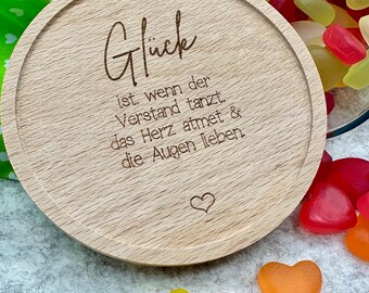 Vorratsglas mit Holzdeckel, Glück, Geschenkglas, verschiedene Größen, Geschenkidee mit Spruch zum verschenken