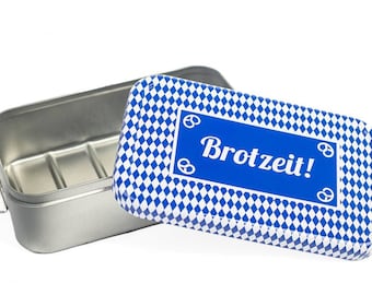 Vesperdose "Brotzeit", Bayrisch, Brotzeit, Vesper, Jause, Dose mit Deckel, Wandern, Outdoor