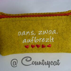 Cosmetic Bags oans, zwoa, refractive curry/rot, Felt, Accessory, Bag, Felt, Gift, Handmade image 3