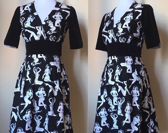 Medium and Large SALE Betty Page Pin Up Retro Dress Small