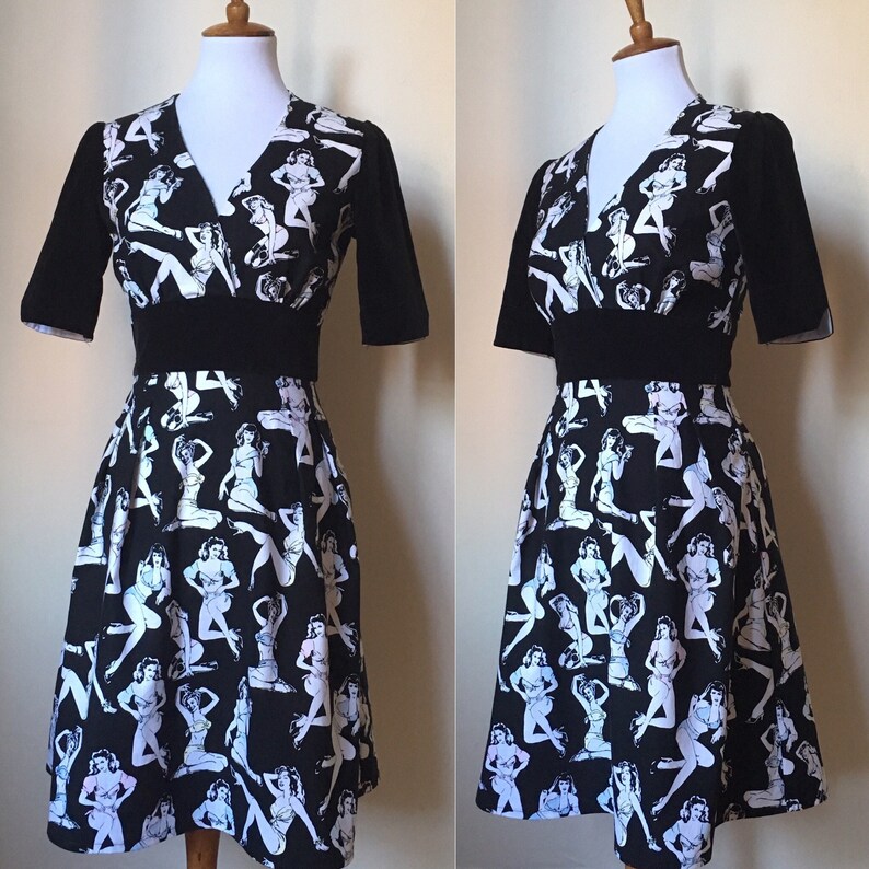 Medium and Large SALE Betty Page Pin Up Retro Dress Small