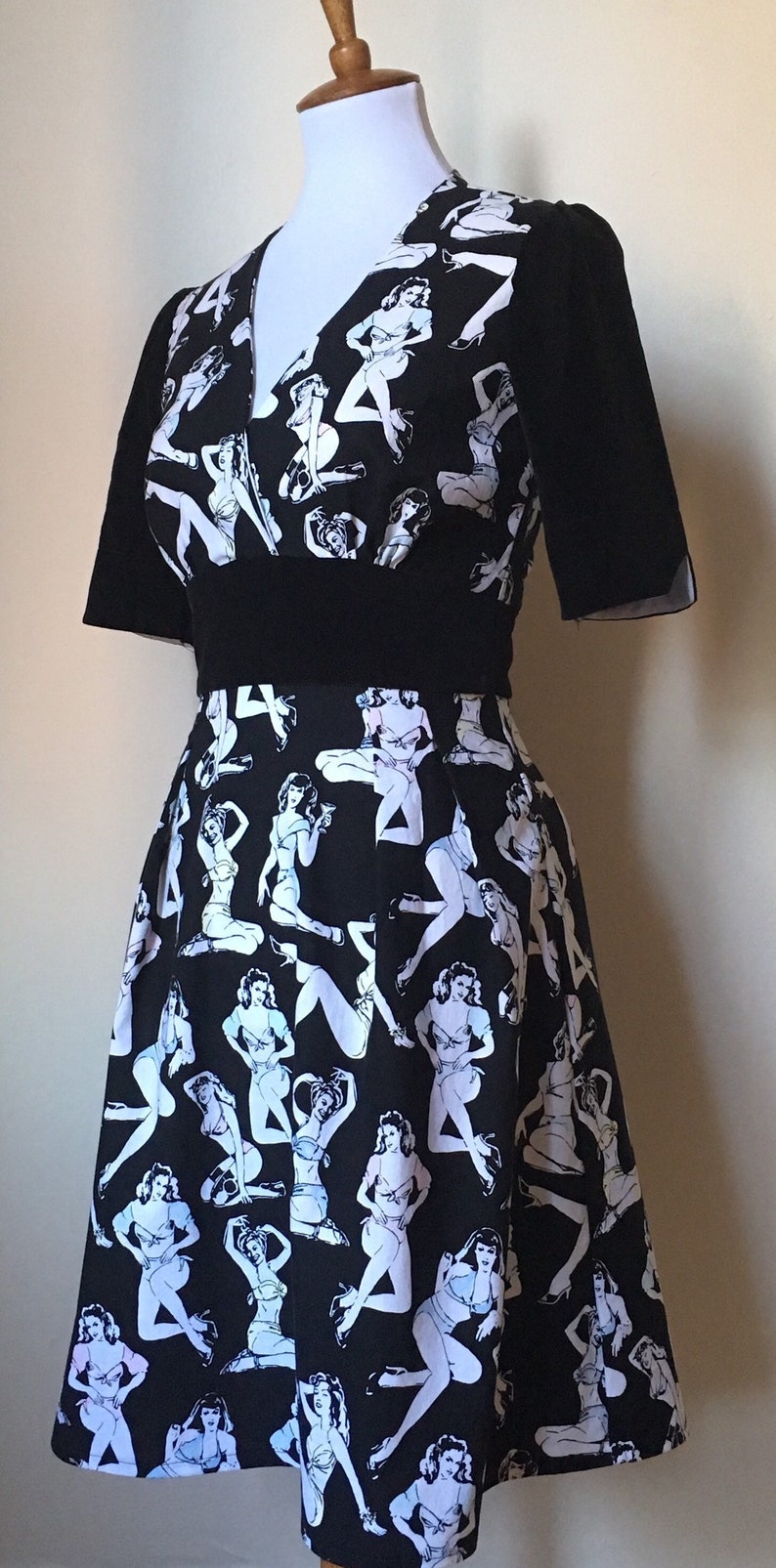 Medium and Large SALE Betty Page Pin Up Retro Dress Small