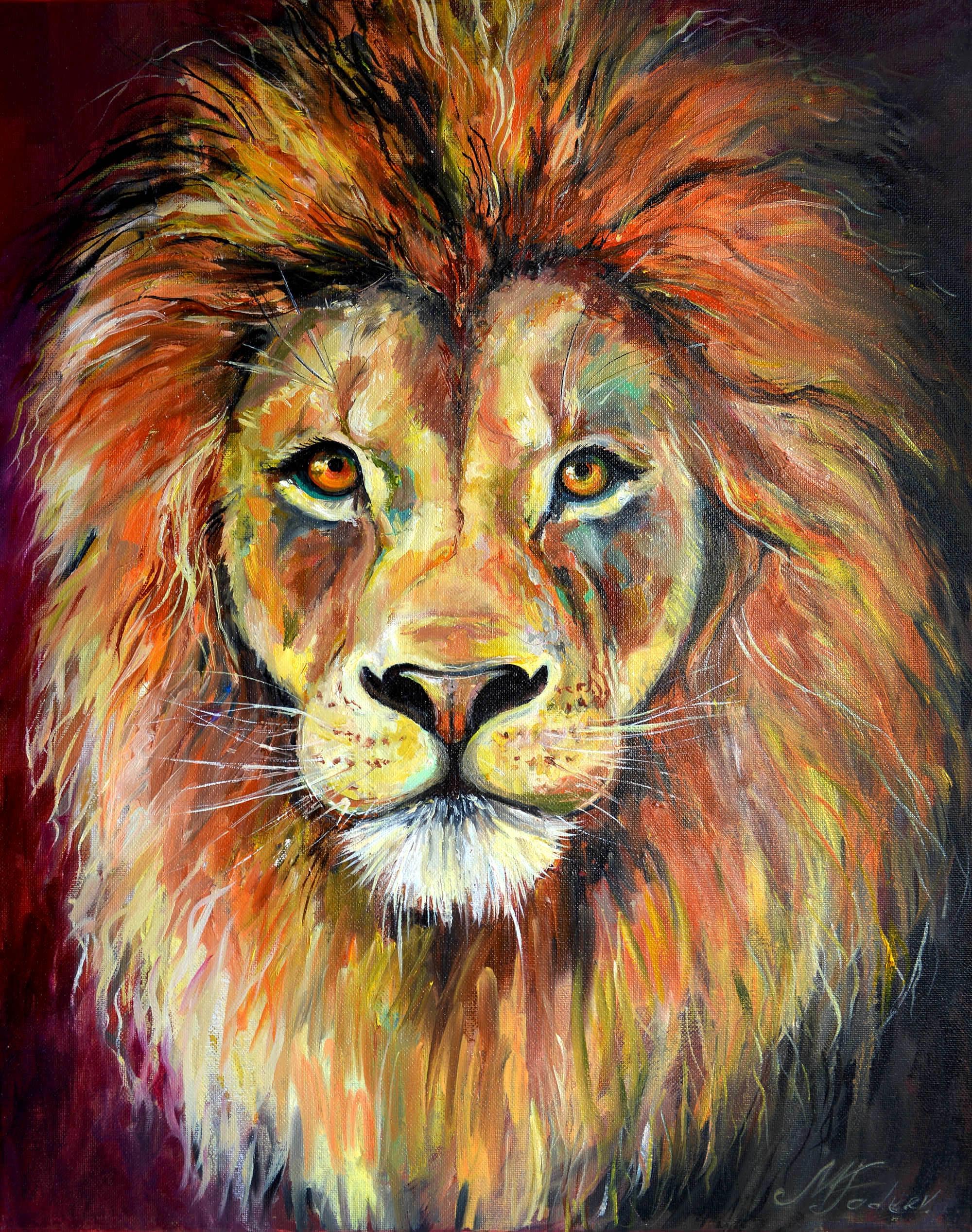 Lion Portrait Print, Bold African Wildlife Art - Etsy