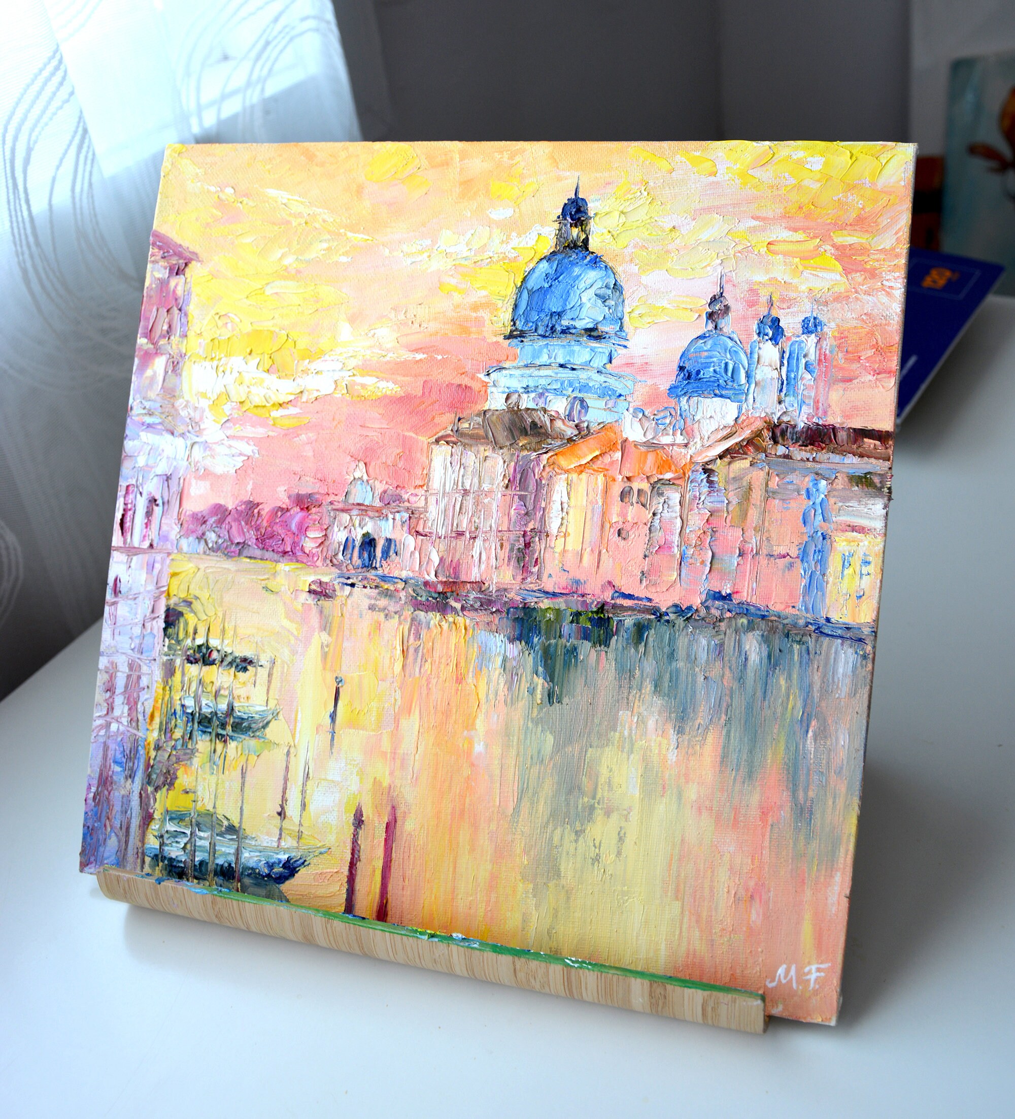 Venice Sunset Original Oil Landscape Impasto Canvas Wall Art - Etsy
