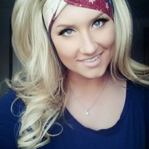 American Flag Red White and Blue Stars Twist Headband - Etsy