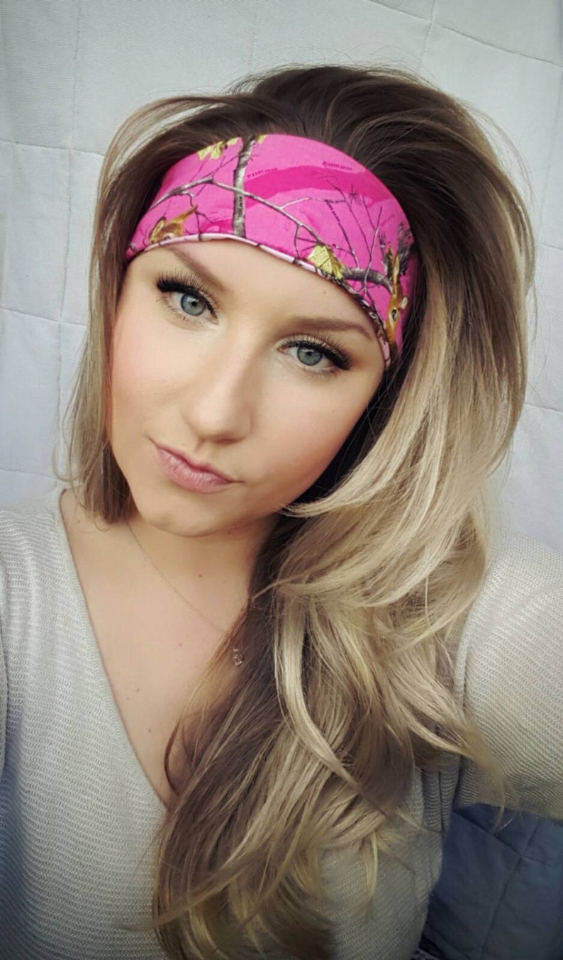Reversible Hot Pink Realtree Camo & Pink Camo Single Headband Etsy