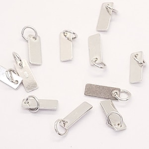 Sterling Silber Qualität Tags | Rechteck | 3 mm x 8 mm, 25 Gauge | 10 Stück | Mengenrabatt auf 50 Stück, 150 Stück | Hergestellt in den USA