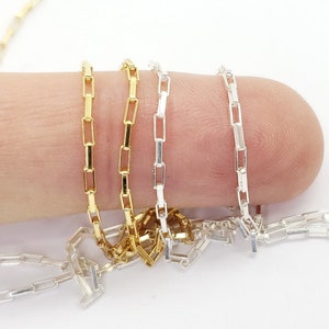 14 k Gold gefüllte längliche Box-Kette, 1,3 mm x 3 mm, am Fuß, Sterling Silber, Mengenrabatt möglich !!!