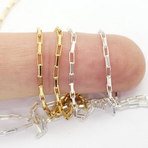 14k Gold Filled Elongated Box Chain, 1.3mm x 3mm, By the Foot, Sterling Silver, Bulk Savings Available!!!