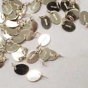 14k Gold Filled Tags | Small Oval | with or without Ring | 7mm x 5.5mm | 5 pieces | Bulk Savings on 25, 75 pieces | Made in USA