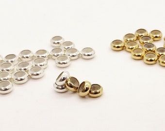 Silikon gefüllte Stopper Perle, 14k Gold Filled oder Sterling Silber, 5mm, 7mm, 8mm, hergestellt in den USA, Mengenrabatt möglich!!!