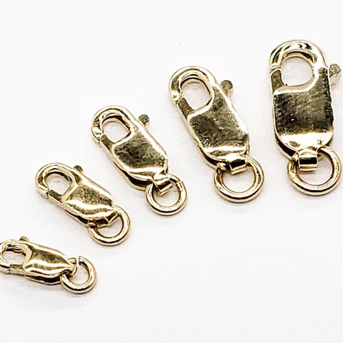 14K Solid Gold Lobster Clasp With Open Ring Multiple Sizes 1 Etsy