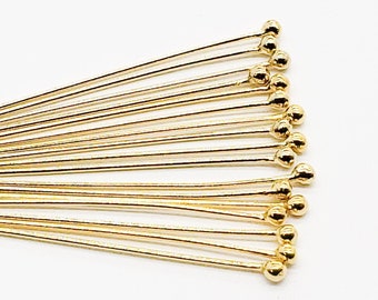 14k Gold Filled Ball Pin, 26 Gauge, 1 Inch, 1.5 Inch, 2 Inch, USA, Bulk Savings Available!!