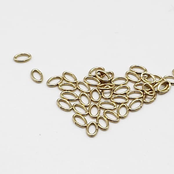 14k Gold Filled Oval Open Ring, 3mm x 4.6mm OD, 22 Gauge, Pack of 40 Pieces, Bulk Savings Available!!!