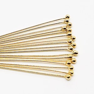 14k Gold Filled Ball Pin, 22 Gauge, 1 Inch, 1.5 Inch, 2 Inch, USA, Bulk Savings Available!!