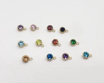 Dijes de circonio cúbico rellenos de oro de 14 k, color de piedra natal CZ, 4 mm, 2 piezas por paquete, EE. UU., ¡¡¡Ahorros a granel disponibles!!!