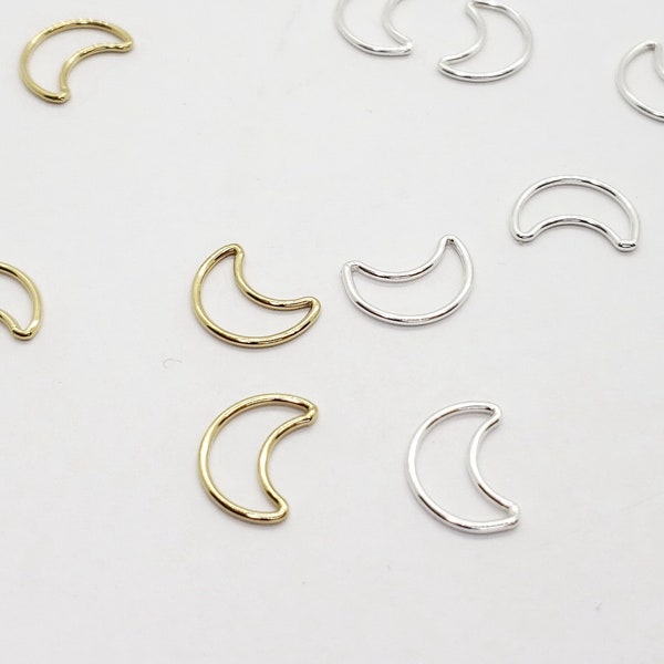 8mm x 11mm Moon Link Connector, Sterling Silver, 14k Gold Filled, 4 Pieces, 19.5 Gauge, Bulk Savings Available!!!