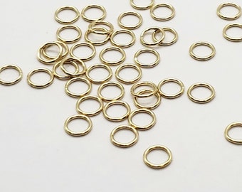 14k Solid Gold Closed Ring, 22 Gauge, 4mm or 5mm OD, Sold by the Piece, USA, Bulk Savings Available!!!