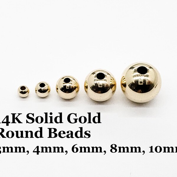 Solid Gold Beads Etsy