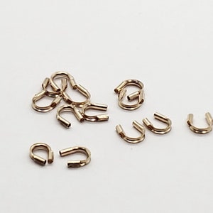14k Rose Gold Filled Wire Guard Cable Thimble 0.5mm or 0.78mm Hole | 20 Pieces | Bulk Savings on 100 pieces | Made in USA