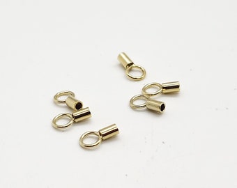 14k Gold Filled Crimp Ends | End Caps 1.4mm Inner Diameter | 6 piece | Bulk Savings on 30 pieces, 90 pieces | Made in USA
