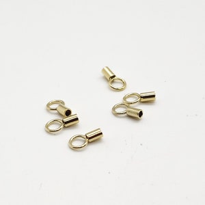 14k Gold Filled Crimp Ends | End Caps 1.4mm Inner Diameter | 6 piece | Bulk Savings on 30 pieces, 90 pieces | Made in USA
