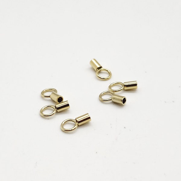 14k Gold Filled Crimp Ends, End Caps, 1.4mm Inner Diameter, Sold in packs of 6, USA Bulk Savings Available!!