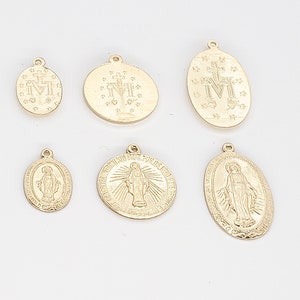 Charm | Virgin Mary Charm or Pendant | 14k Gold Filled or Sterling SIlver | 4 Styles | Assorted Pack Sizes | Bulk Savings | Made in USA