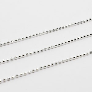 Sterling Silver 1mm Ball Faceted Chain, 925, Sold by the Foot, Bulk Savings Available!!!