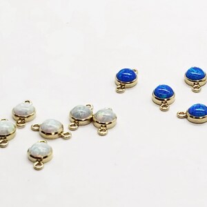 14k Gold Filled Bello Opal Connectors 4mm | 2 piece | Blue Bello Opal, White Bello Opal, Imi TQ, Imi Onyx | Bulk Savings | Made in USA