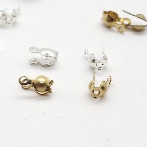 Bead Tip Clam Shell 2 Ring 3.5mm | 0.9mm Hole | 14k Gold Filled or Sterling Silver | Assorted Pack Sizes | Bulk Savings | Made in USA